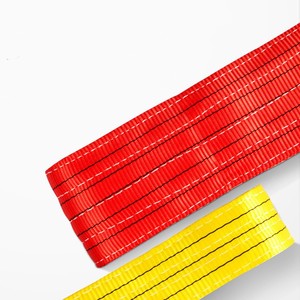 1-20톤 맞춤 길이 3m 6m 1T 2T 3T 5T 4겹 평면형 내구성 폴리에스터 웨빙 슬링 산업용 리프팅 벨트 - Product Image 4