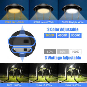 Lampadaire LED extérieur en aluminium 60W - 150W avec garantie de 5 ans pour jardin, paysage et parc - Product Image 4