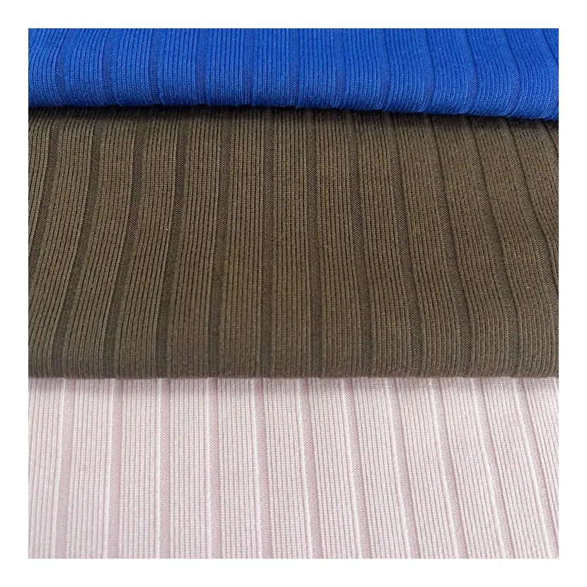 Winter Spring fine solid color 4*2 rib knit 220 gsm cotton t shirt fabric