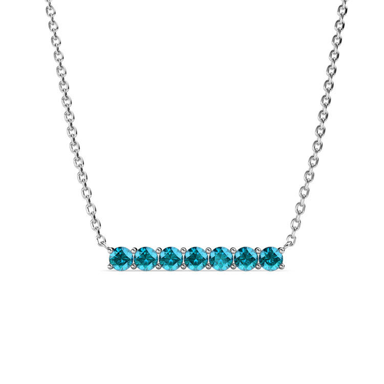 March Aquamarine Brass Necklace