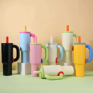 Vasos Térmicos Personalizados Populares de Acero Inoxidable de 24oz, 30oz y 40oz, con Aislamiento al Vacío, para Viajes en Auto, Tazas de Café con Tapa y Pajita - Product Image 6