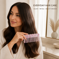 Peigne démêlant à dents larges en acétate pour femmes, antistatique, à bords festonnés, personnalisable avec logo OEM ODM, accessoires en gros B2B