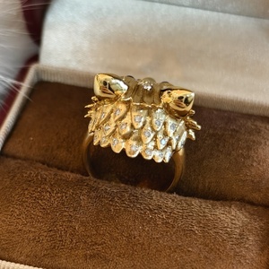 Anillo Delicado y Lindo de Oro Sólido de 18K con Diamante Natural, Diseño de Gatito, Acabado Cepillado, Minimalista, Coleccionable, para Boda, Compromiso o Fiesta - Product Image 6