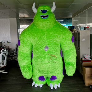 Adult <strong>Cookie</strong> <strong>Monsters</strong> Inc <strong>Mascot</strong> <strong>Costume</strong> Blue Green Inflatable Sully for Halloween Long Fur Character with <strong>Rental</strong> Props - Product Image 1