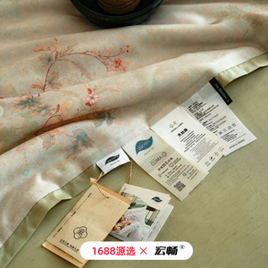 Tencel Linen Printed Summer <b>Quilt</b> Set 4 Pieces Breathable Cooling 60 Count Pastoral Style - Product Image 5