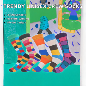 Calcetines Casuales para Hombre, Modernos, Multicolores, con Diseño Sólido, Spandex/Poliéster/Algodón, Absorbentes de Sudor, de Alta Calidad, con Logotipo Personalizado - Product Image 2