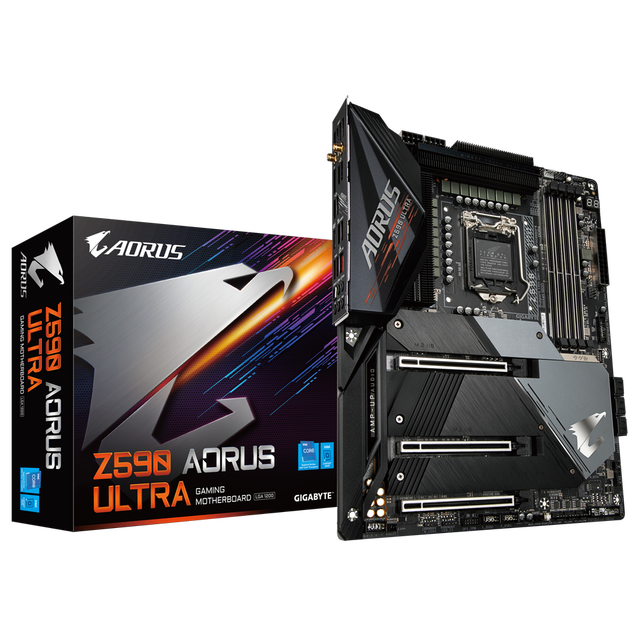 GIGABYTE Intel Z590 AORUS ULTRA Used Gaming Motherboard with LGA1200 Package Supports 11th and 10th Gen Intel Core Processors
