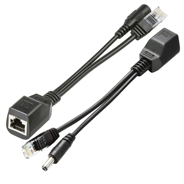 12V PoE Passive Cable Splitter Power Over Ethernet PoE Splitter & Injector Cable for IP Camera