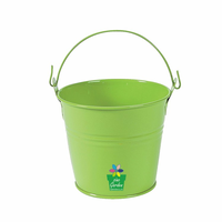 Ember Logam Kecil Warna Pastel Oranye Cina untuk Pot Bunga Anak, Ember Dekoratif Pernikahan dari Timah Seng yang Manis