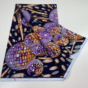 Tissu <span class=keywords><strong>en</strong></span> coton imprimé <span class=keywords><strong>pagne</strong></span> africain doré, 6 yards, pour robes et vêtements pour femmes - Product Image 2