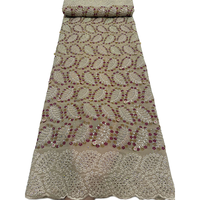 Tissu en dentelle suisse africaine NI.AI de haute qualité, écologique, avec pierres, tissus en voile suisse de coton nigérian avec pierres brillantes