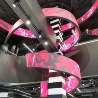 Nouvel écran LED flexible P4 RGB couleur pleine 16:9, rideau d'affichage, pas de pixel de 2,5 mm, prise en charge SDK OEM, IP43, garantie 3 ans, utilisation extérieure, 1000