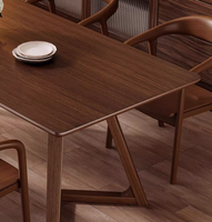 Ensemble table et chaises de salle à manger modernes en bois massif pour centre commercial, école, salon, hôtel et café-restaurant – Design de mobilier