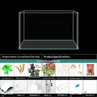 Aquarium rectangulaire ultra-blanc Jinjing pour poissons ornementaux, idéal pour salon, bureau, hall d'hôtel – Vente directe usine, livraison directe