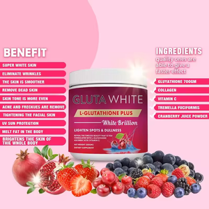 Vitahealthy OEM/ODM nhãn hiệu riêng nhà máy cung cấp Gluta bột màu trắng Cherry flavour 300 gam cho chăm sóc da 2X Collagen bổ sung - Product Image 2