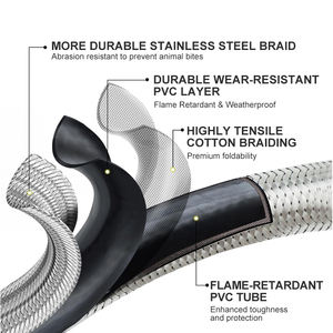 Tuyau d'extension de réchaud de camping en plein air Tuyau de gaz tressé haute pression-80/100/<span class=keywords><strong>150</strong></span>/200cm Ligne de réchaud de camping en acier inoxydable - Product Image 6