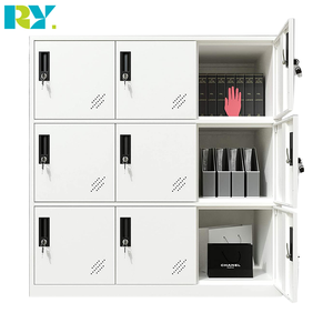 Armarios de Almacenamiento de Acero Extensibles de 9 Puertas, Color Blanco, Modernos, Metálicos, para Hogar, Oficina, Cocina, Dormitorio, Taller y Almacén - Product Image 3
