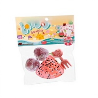 Jouet anti-stress en forme de pastèque et fraise pour l'été, 12 pièces/boîte de couleur, en plastique et silicone ultra-doux, pour l'entraînement cérébral des filles