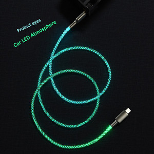 2022มาใหม่ RGB 6A <span class=keywords><strong>สาย</strong></span> USB C ประเภท C <span class=keywords><strong>สาย</strong></span>ชาร์จสว่างขึ้นนำ<span class=keywords><strong>สาย</strong></span>เคเบิลไหล - Product Image 5
