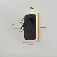 Applique murale LED moderne et simple pour intérieur, avec angle réglable, interrupteurs marche/arrêt et fonctions de lecture, idéale pour les hôtels et les chevets.