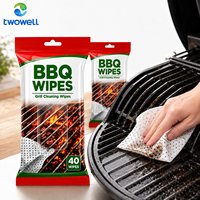 Lingettes jetables Twowell extra larges pour barbecue, lingettes de nettoyage de cuisine pour l'élimination des graisses tenaces, pour plaque de cuisson