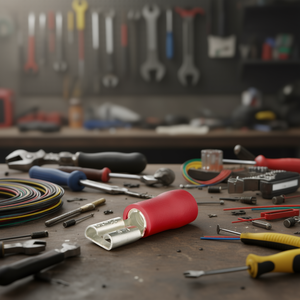 Terminales Planos Aislados Hembra, 100 Unidades, 6-10 AWG, Rojos - Product Image 3