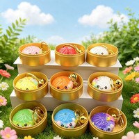 Nouveauté : Porte-clés en plastique mignon en forme de dumpling, design sable mouvant, anti-stress, pour garçons et filles, unisexe