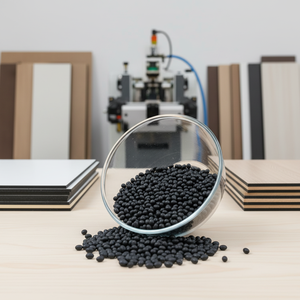 Granulés d'adhésif thermofusible spécial pour machine de bordure automatique de meubles en EVA noir - Product Image 1