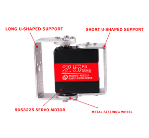 Servo <span class=keywords><strong>DSSERVO</strong></span> RDS3225 - Servo de Alto Torque de 25 kg para Bricolaje, Brazo Robótico Metálico de Doble Eje, Accesorio para Brazo Mecánico - Product Image 5