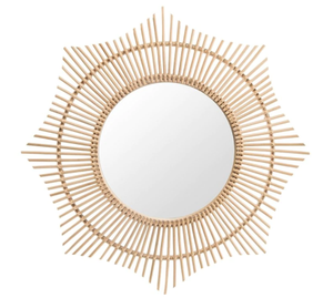 Nordic Style Round Rattan <b>Mirror</b> Rattan Long <b>Mirror</b> Wall Decoration From Vietnam - Product Image 1