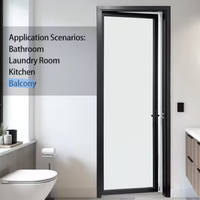 Nouvelles portes doubles en verre pour salle de bain, design postmoderne, bien étanches, finition intérieure, portes et fenêtres de style français