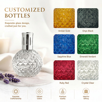 Lampe aromatique catalytique en verre taillé diamant 200 ml, vente en gros, directement de l'usine, OEM personnalisé, lampe diffuseur de parfum de luxe pour la maison