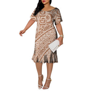 Venta al por mayor nuevos productos <span class=keywords><strong>Marquesan</strong></span> tatuaje diseño personalizado elegante grande cuello redondo cola de pez vestido de fiesta - Product Image 3