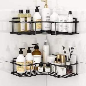 Moderne Aluminium Badkamer Plank Aan De Muur Gemonteerde Hoek Opslag Planken Shampoo Cosmetische Rack Ijzeren Douche Afvoermand Organizer - Product Image 1
