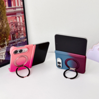 Étui de protection texturé pour téléphone portable avec support magnétique double axe 360° à texture ondulée dégradée pour iPhone 18 Duo
