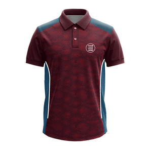 Polo en maille texturée diamantée personnalisé très demandé avec logo imprimé par sublimation et design d'équipe professionnel à vendre - Product Image 1