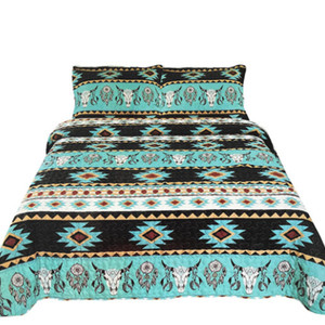 Western Bull bản địa bộ lạc lông nghệ nhân tây nam Boho thiết kế chăn ga trải giường - Product Image 1