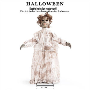 Muñeca de Terror Eléctrica Interactiva de Halloween para Exteriores, con Luz y Movimiento, Decoración Animada de Niña Pequeña - Product Image 2
