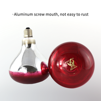Musyder 175W Ampoule chauffante en quartz renforcé brillant pour porcelet Lampes chauffantes infrarouges étanches pour volaille et bétail