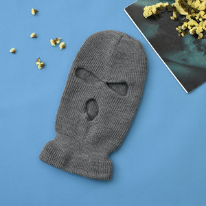 Atacado Y2K Ciclismo Inverno Balaclava Ski <span class=keywords><strong>Mask</strong></span> Logotipo Personalizado Três-Buraco Windproof Malha Chapéu - Product Image 3