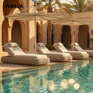 Set di Sedie a Sdraio Moderne di Alta Qualità in Alluminio Grigio Scuro per Piscina e Giardino - per <span class=keywords><strong>Hotel</strong></span> - Product Image 3