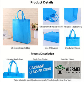 Bolsas de tela no tejida personalizadas al por mayor con logotipo, ecológicas, para compras, promocionales, de embalaje. - Product Image 5