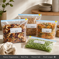 Bolsa con Cierre de Seguridad de PE de Grado Alimenticio, Personalizable con Impresión, de Bajo Precio y Alta Calidad, para Almacenamiento de Ensaladas y Alimentos para Bebés