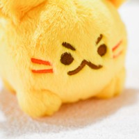Porte-clés en peluche chat jaune Kawaii avec chaîne, en Minky, en forme de clé, sûr pour les enfants