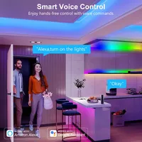 Tira de luz LED SPI COB Tuya Wifi Kit RGB direccionable Arco Iris Color RGBIC cinta LED para decoración del hogar App Alexa Google Voice Control