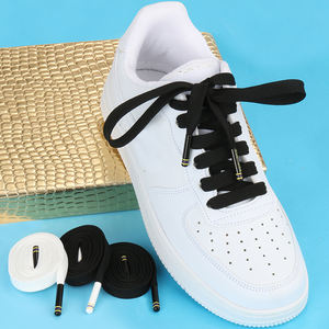 Sneaker personnalisée de haute qualité, 120 cm de long, noire et blanche, en polyester, plate de 11 mm, avec embouts imprimés du logo - Product Image 5