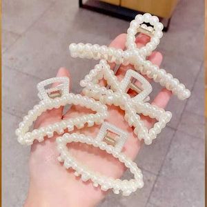 Pince à cheveux en plastique avec perles, 10,6 cm, design perle blanche, pour usage quotidien - Product Image 4