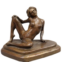 Sculpture de fille nue en bronze érotique de statue féminine en laiton d'artisanat en métal fait sur commande à vendre