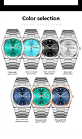 MSTIANQ 0187s1 Nouvelle montre-bracelet à quartz décontractée pour homme, bracelet en acier inoxydable, cadran en verre, fermoir papillon, résistante à l'eau