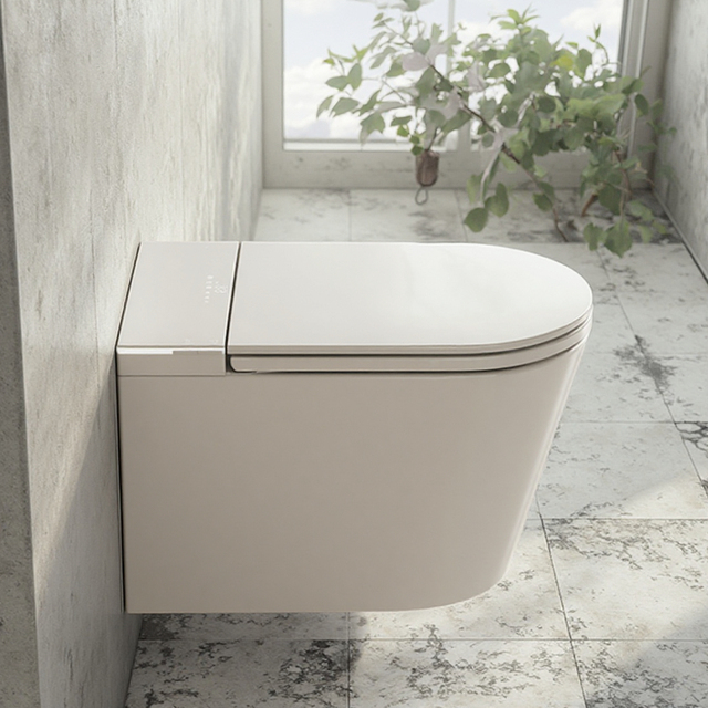 S030 Modern Home Bathroom Elongated Rimless WC Automatic Sensor Flush Smart Wall Hung Toilet with Seat Heating